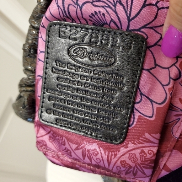 Brighton Breelan Snakeprint Hobo Style Shoulder Bag - Picture 10 of 10